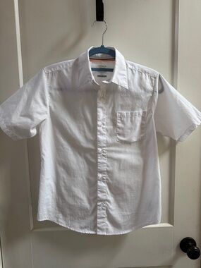 Frenchi White Short Sleeve Button-Down Shirt for Kids